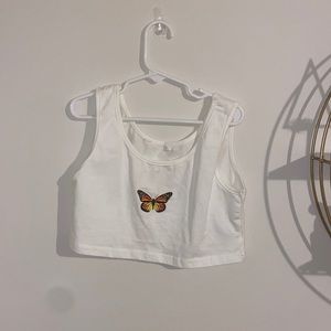 Shein butterfly cropped tank